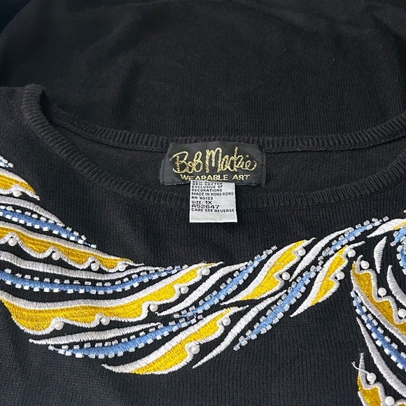 Bob Mackie Wearable Art Embroidery and Pearl Embellishments Cotton Blend - Picture 14 of 16